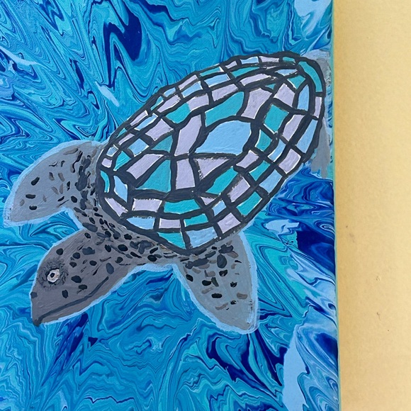 Original “Under The Sea” Acrylic Painting 9x12 Ocean Lovers And Sea Turtles - Picture 4 of 6